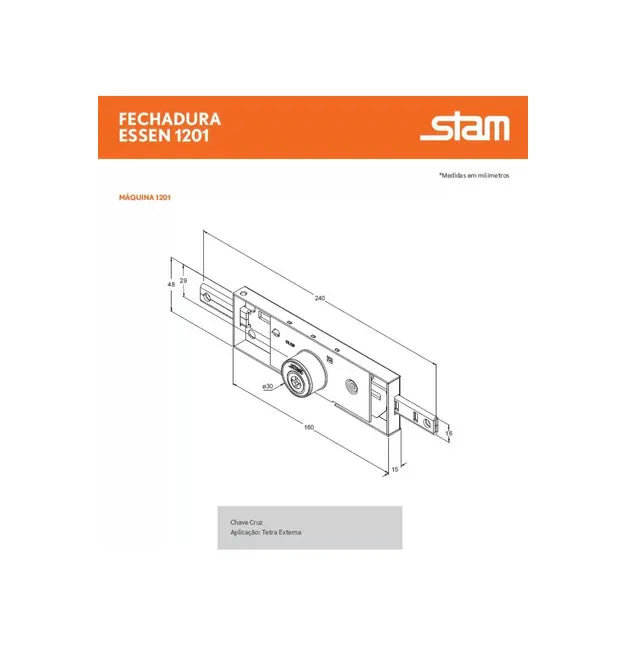 Kit Com 6 Fechaduras Porta Enrolar 1201 - Stam 6 Chaves