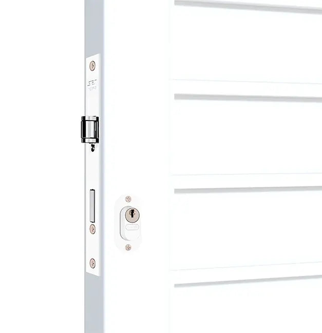 Fechadura 601 Pivotante Perfil Estreito 20mm Branca Alumínio