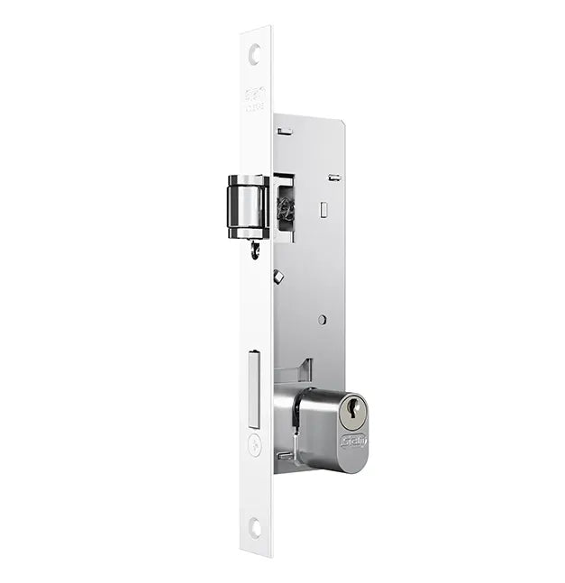 Fechadura 601 Pivotante Perfil Estreito 20mm Branca Alumínio