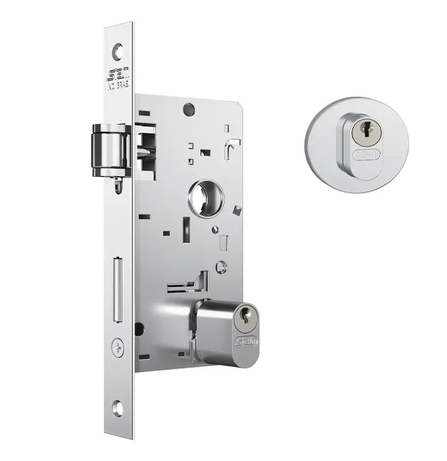 Fechadura 803 Pivotante Ros. Redonda Inox Externa