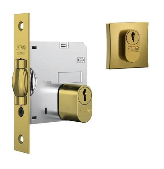 Fechadura 1005 Rolete Roseta Quadrada Externa Gold Stam