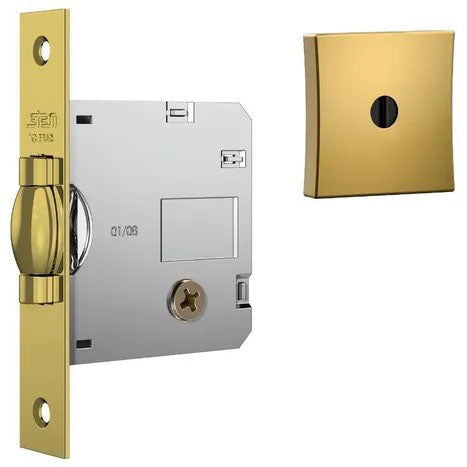 Fechadura 1005 Rolete Tetra Roseta Quadrada Externa Gold